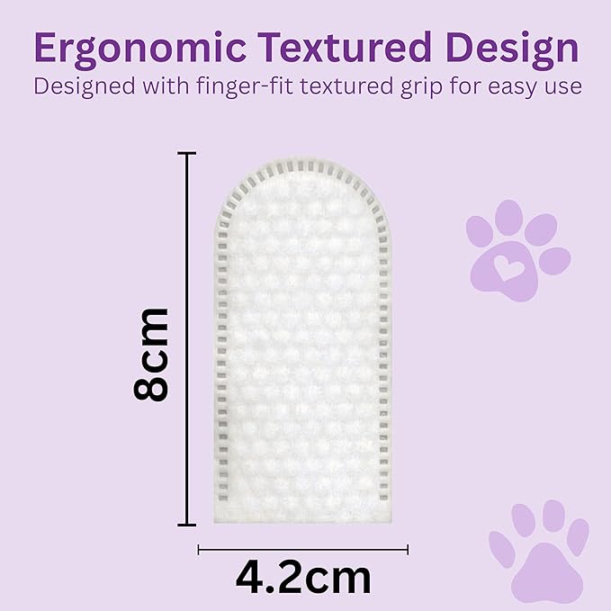 100 Finger Wipes - Pet Dental Wipes for Dogs & Cats - Dog Teeth Cleaning Powder & Toothpaste Alternative - Dog & Cat Teeth Cleaning Wipes - Freshen Breath & Reduce Plaque