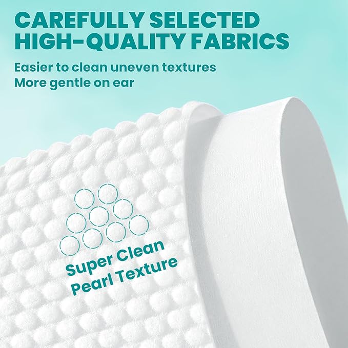 Ear Cleaner Finger Wipes 120 Counts, Dog Ear Cleaner, Grooming Kit Care for Dogs and Cats, Soft & Easy Otic Cleaning Pads, Remove Wax, Dirt & Stop Smelly, Itchy, Non-Irritating, Unscented