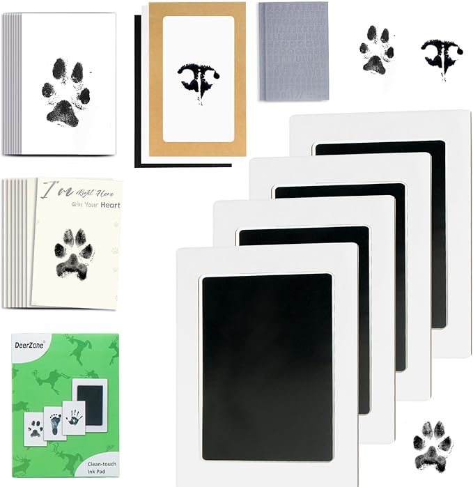 Inkless Paw Print Kit,Dog Paw Print Kit,Dog Nose Print Kit,Clean Touch Ink Pads and Imprint Cards,Pet Paw Print Impression Kit for Dogs Cats Footprint Keepsake