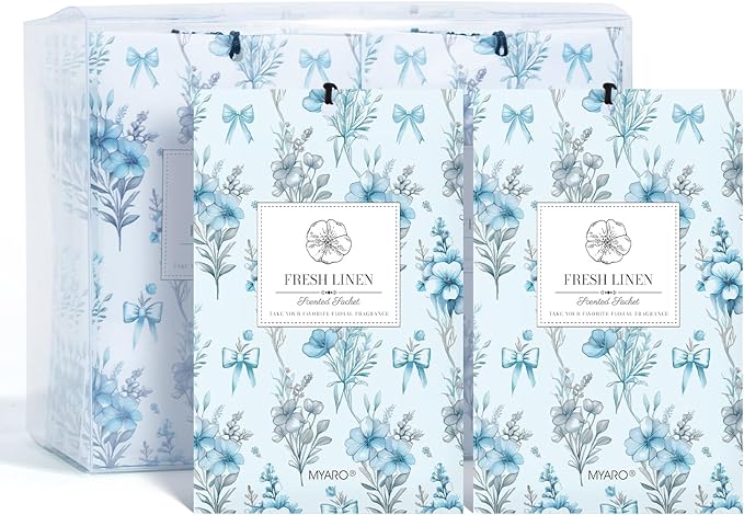 MYARO 20 Packs Fresh Linen Sachets for Drawer and Closet, Long-Lasting Sachets Bags Air Freshener Fresh Scents, Potpourri Bags Home Fragrance for Lover