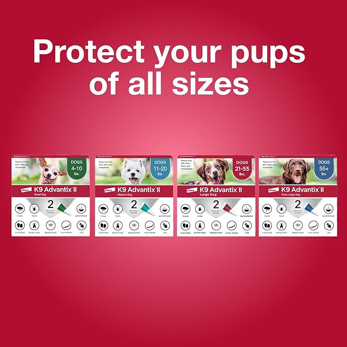 K9 Advantix II XL Dog Vet-Recommended Flea, Tick & Mosquito Treatment & Prevention | Dogs Over 55 lbs. | 1-Mo Supply (Pack of 3)