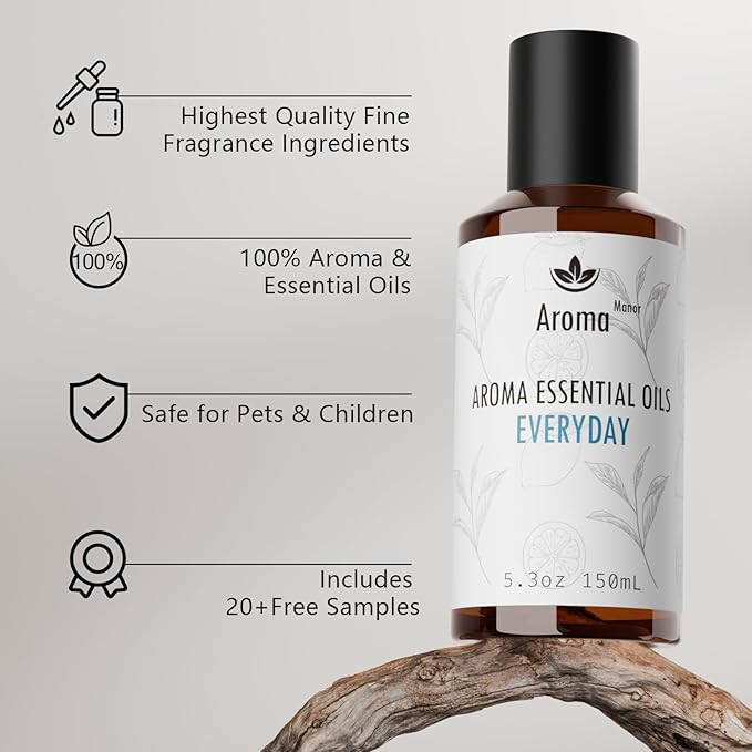 Hotel Scent Diffuser - Everyday Essential Oils for Scent Diffuser - Lemon, Lime,Citron, Guaiac Wood, Tea Leaves - Home Luxury Scents Aroma Fragrance for Home, Office