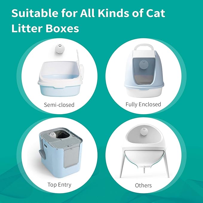 uahpet Cat Litter Deodorizer Odor Eliminator 99.9% Dust-Fall for All Kinds of Cat Litter Box Bathroom Wardrobe Kitchen and Small Area（ 80% Deodorization /99% Deodorization)