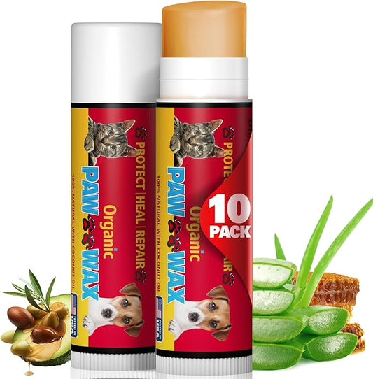 10 Pack Dog Paw Balm for Dogs & Cats,Natural Safe Dog Paw Pad Balm Paw Protector-Moisturizer & Soother for Dry Cracked Paws & Noses | Snout Soother for Dogs(0.18 oz)