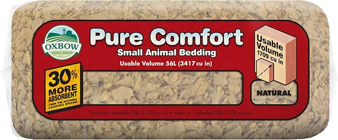 Oxbow Pure Comfort Bedding, Rabbit, Hamster, & Guinea Pig Bedding, Bunny Supplies for Litter Box, Pet Safe, 99.9% Non-Dust, Bunny Litter Box, Natural, 28 Liter Bag