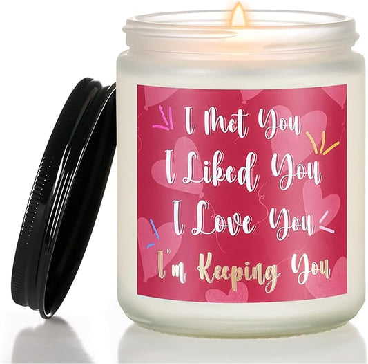 M&SENSE Gifts for Women Men, Funny Gift for Husband Boyfriend Wife Girlfriend, Keeping You Candles Gifts for Valentines Day Christmas 7oz 40 Hours Burning MSS60508X KeepingU