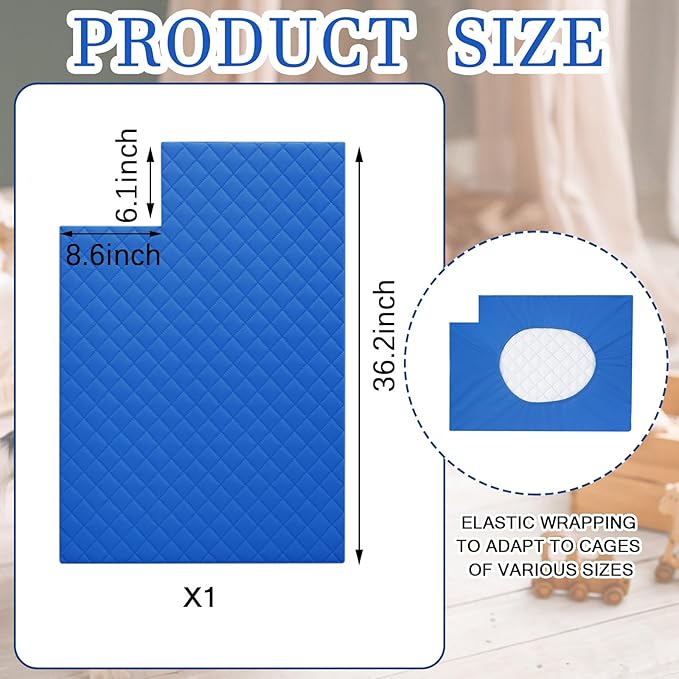 1 Pcs Ferret Cage Liner Washable Ferret Pads Bedding Cage Accessories Kit for Small Animals Hamster Rats Chinchillas Hedgehogs Guinea (Top Pan Liner,Blue)