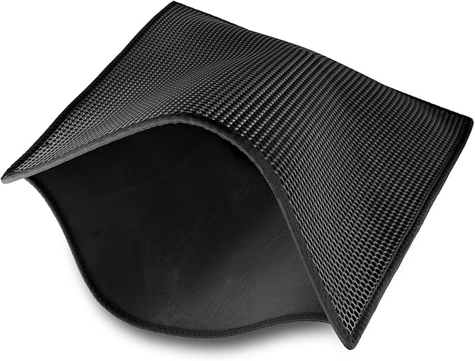 Pieviev Cat Litter Mat Double Layer Waterproof Urine Proof Trapping Mat 1 Pack (Black, 47x36 Inch (Pack of 1))