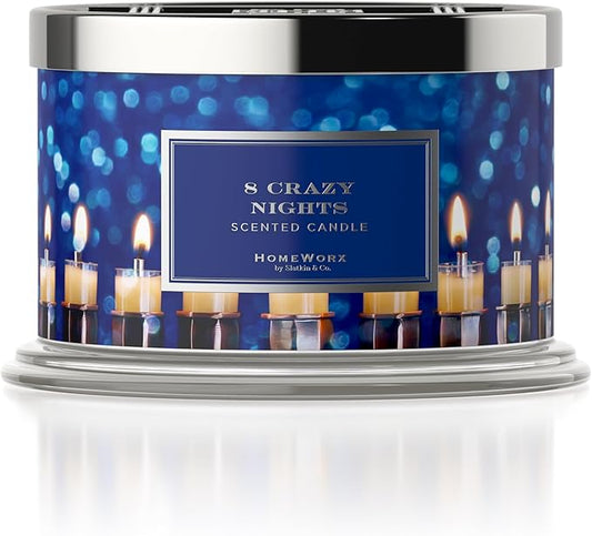 HomeWorx by SLATKIN + CO. Candle- 8 Crazy Nights, 18 oz. Premium Scented Candle - 30-55 Hours Burn Time