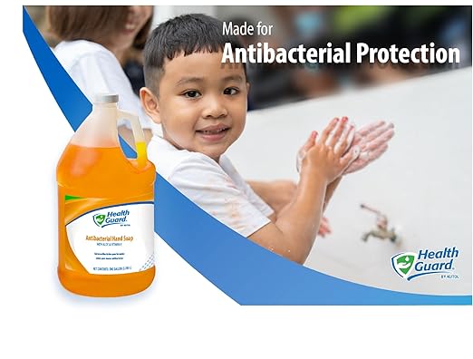 Health Guard 21313 Foaming Advanced Antibacterial Hand Soap, 1 Gallon Pour Top Bottle, Amber with Citrus Spice Scent (Pack of 2)