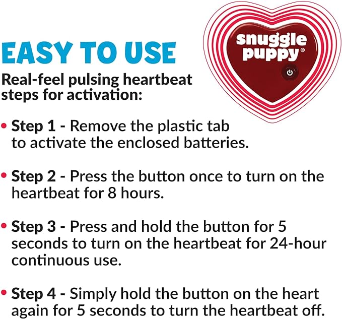 Original Snuggle Puppy Toys for Small Breeds - Heartbeat Puppy for Dogs - Pet Anxiety Relief and Calming Aid - Comfort Dog Toys for Behavioral Training. Heat Pack not Included