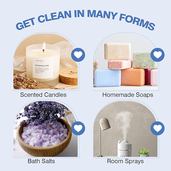 Clean Fragrance Oils Set, AVEOIRA Essential Oils Set for Diffuser, Candle, Soap Making Scented Oils, Fresh Linen, Cool Mint, Soap Bubble, Laundry Day, Soft Powder, Fresh Cotton, 6x10ml