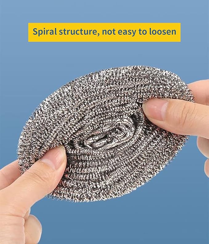 12Pcs Steel Wool Scrubber - Steel Wool for Cleaning Dish Pots Pans Grills Stainless Steel Scrubber for Kitchen Sinks Cleaning Steel Wool Pads Metal Scrubber