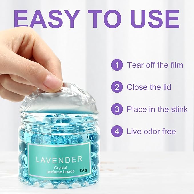 10 Pack Odor Eliminating Beads, Pet Scents Deodorizing Gel Beads Air Fresheners Care for Home 4 oz Eliminates Odors in Bathrooms Cars Boats (Lemon, Sea, Rose, Jasmine, Lavender)