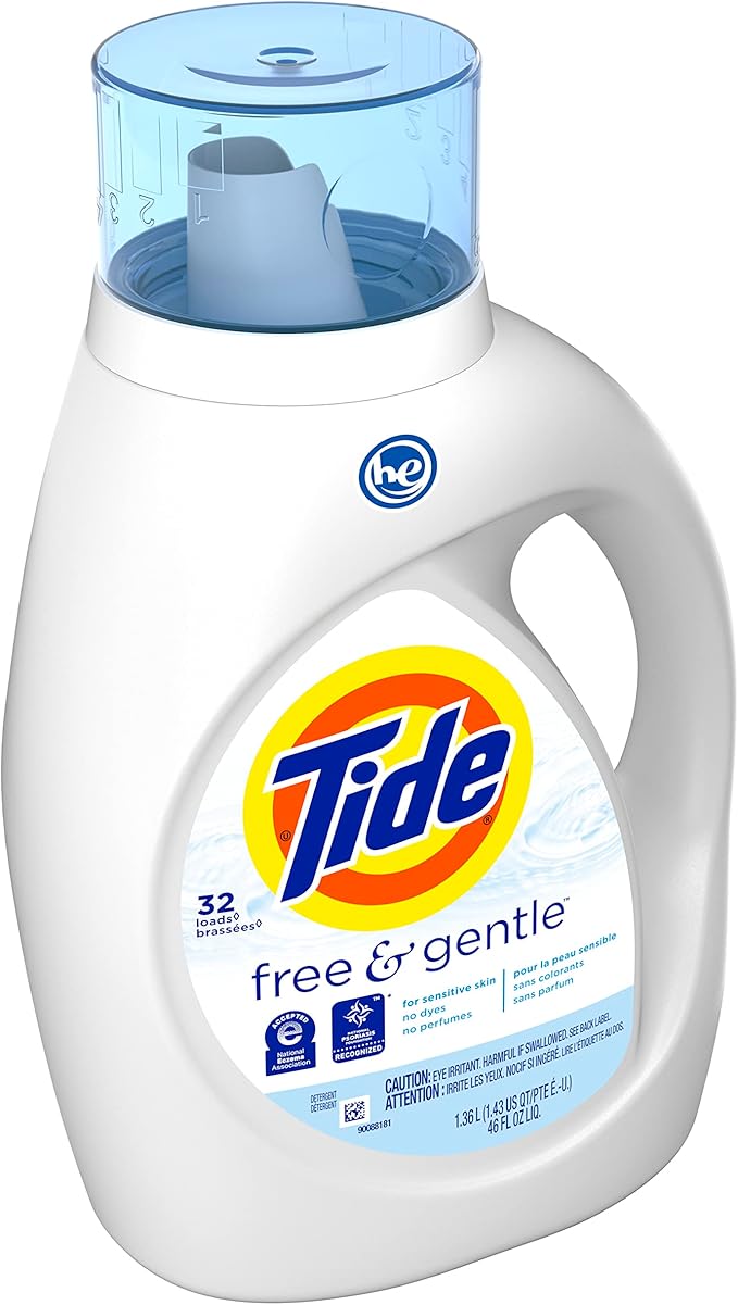 Tide Free & Gentle Laundry Detergent Liquid Soap, 32 Loads 46 Fl Oz