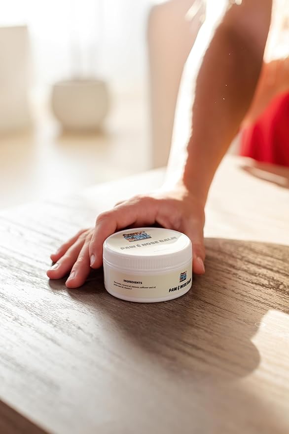 Nose & Paw Balm for Dogs & Cats - Dog Nose Balm, Natural Moisturizer for Crusty & Chapped Noses, Dry Pads - Safe, Unscented, Lickable, Organic Healing Ointment, 2 oz Jar treatment for dogs