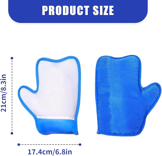 2PCS Pet Hair Removal Mitt, Dog Cat Hair Remover Gloves, Static Fur Grooming Cleaner Glove