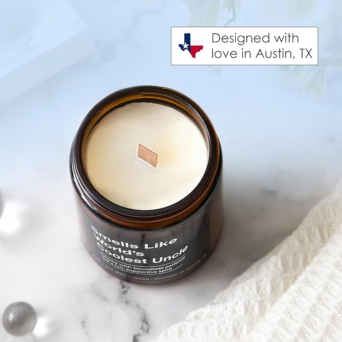 World's Coolest Uncle Candle, Perfect Uncle Gifts for Father's Day, Thoughtful Presents from Nephew or Niece, Best Sentimental Gifts for His Birthday, Christmas, Special Occasions, Gift-Ready