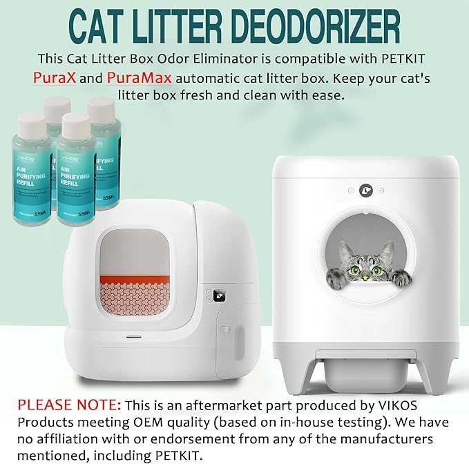 Cat Litter Deodorizer Compatible with PETKIT PuraX PuraMax Self-Cleaning Cat Litter Box Deodorizer Replaced Odor Removers Refills (Unscented)