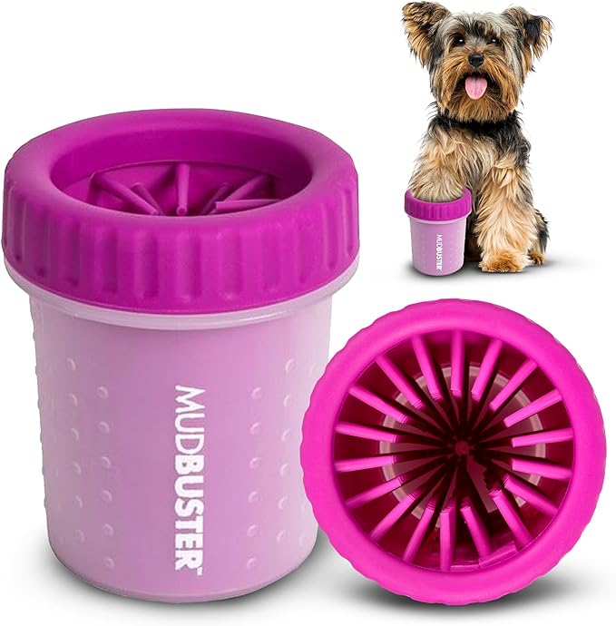 Dexas MudBuster Portable Dog Paw Cleaner, Small, Fuchsia - Premium Quality Pet Accessory