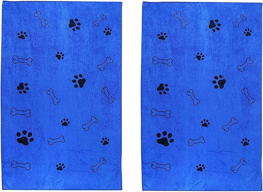 Dog Towels for Drying Dogs,Microfiber Pet Grooming Towel Quick Drying Bathing Supplies Bathing Shower BeachTowel for Dogs Cats and Other Pets,Blue 2-Pack