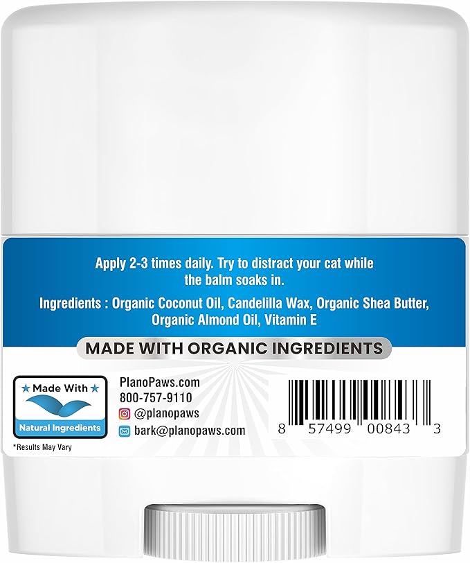 Lick Safe Cat Paw Balm - 1 Oz Paw Balm for Cats - Natural Paw Butter for Cats - Vet Recommended Cat Paw Protection - Paw Wax for Cats - Fix Dry Cracked Paws - Cat Paw Moisturizer Stick - Cat Stuff