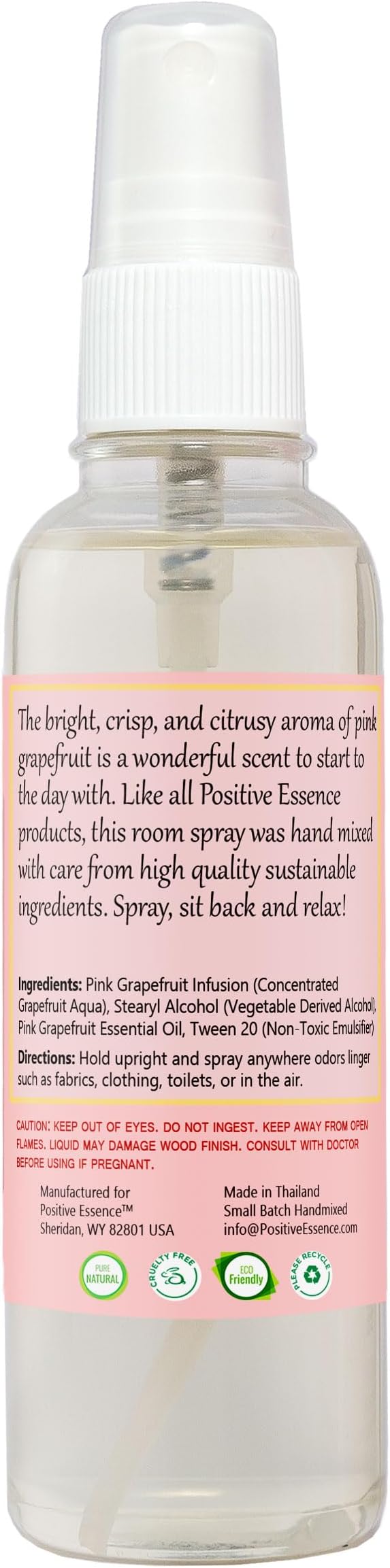 Pink Grapefruit Linen and Room Spray, Natural Air Freshener Made with Pure Pink Grapefruit Essential Oil, Bathroom Freshener, Pillow Spray, or Odor Eliminator