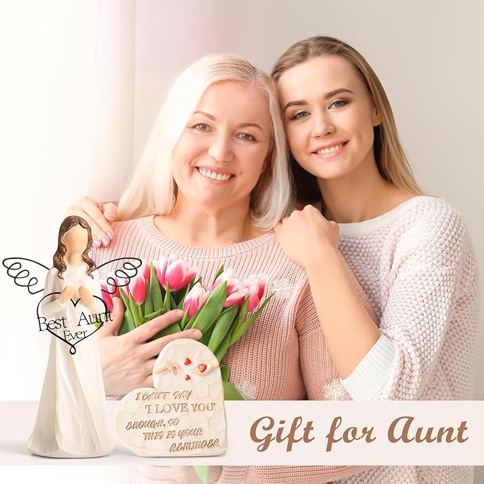Best Aunt Ever Gifts Figurines - Gifts for Aunt from Niece Nephew Aunt Birthday Gifts for Aunt Sculpted Hand-Painted Staute Birthday Christmas Thanksgiving Day Gifts for Auntie Unique