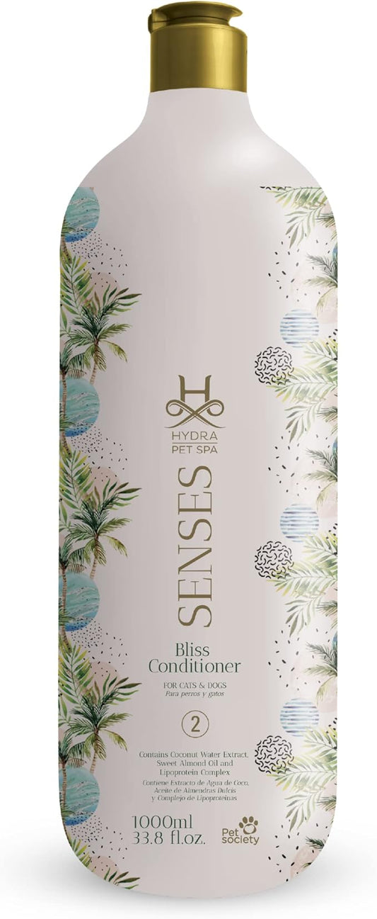 Hydra Senses Bliss Conditioner for Dogs and Cats, Coconut Water and Almond Oil Cat and Dog Conditioner, Moisturizes and Repairs Damaged Coats