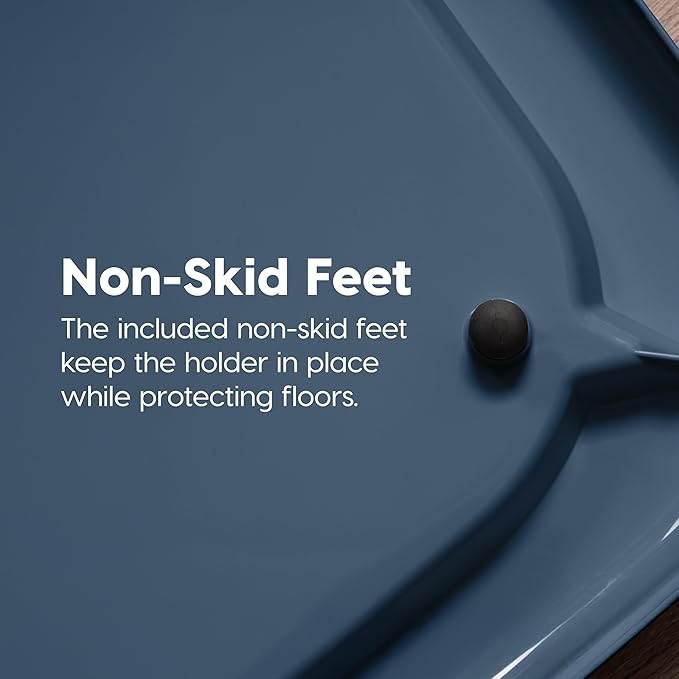 IRIS USA Pee Pad Holder - For Potty Training Regular Sized Dog & Puppy Pee Pads, Secured Latches, Non-Skid Feet, Leak Protection, Fits 22"x22" Pad or Larger, Square, Navy