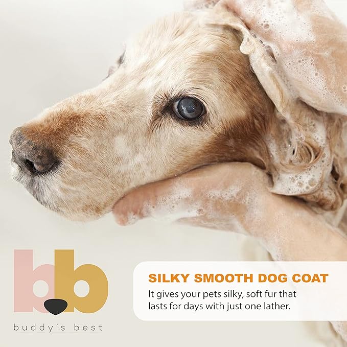 Buddy's Best Dog Shampoo for Smelly Dogs - Skin-Friendly, Oatmeal Dog Shampoo and Conditioner for Dry and Sensitive Skin - Moisturizing Puppy Wash Shampoo, Citrus Fresh Scent, 16oz
