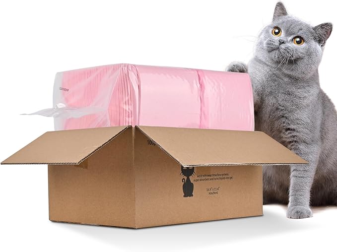 100 Count Cat Litter Pads for Tidy Cats Breeze Litter System 16.9 x 11.4 Inch Lavender Scented Cat Pad Refills Super Absorbent Quick-Dry Pee Pads for Cats