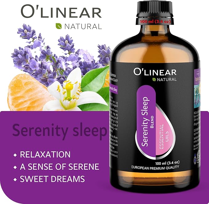 Natural Calm Serenity Sleep Essential Oil Blend - Pure Aromatherapy Oils for Dream and Relaxation, Perfect for Diffuser - Lavender, Orange, Sage and Neroli Essential Oils - Long Lasting Sleep Support