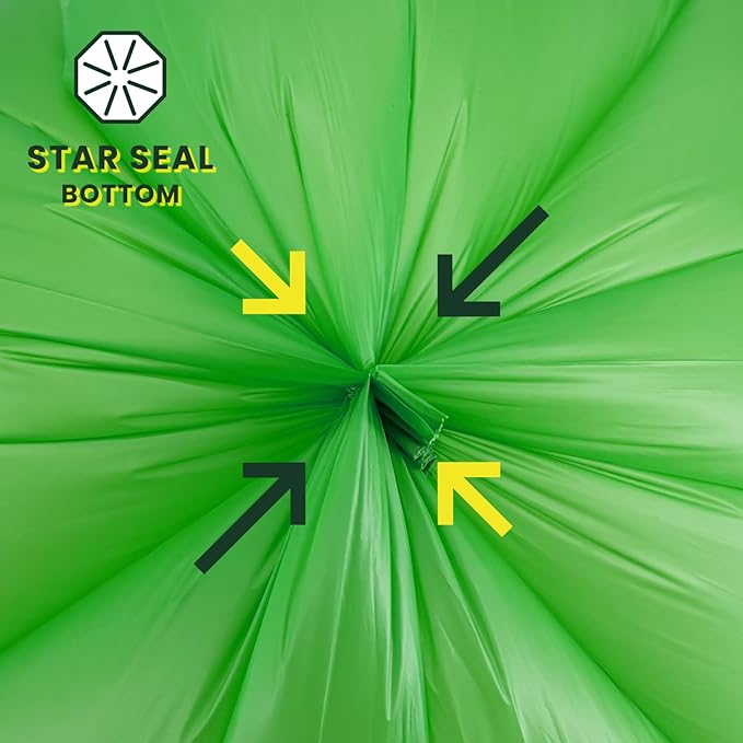 1.6 Gallon Compostable Food Scrap Bags Handle Tie for Kitchen Countertop Bin, 6 Liter Small Compost Bags, 100 Count (Pack of 2), BPI Certified and Meet The ASTM D6400 Standard