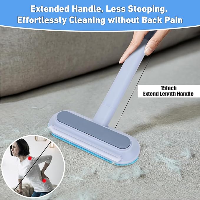 Multifunctional Pet Hair Remover,2025 New 4 in 1 Cat and Dog Hair Removal Tool for Couch Carpet Furniture,Double Sided Dogs Cats Hair Removal Brush,Reusable Cleaning Brush(2PCS)