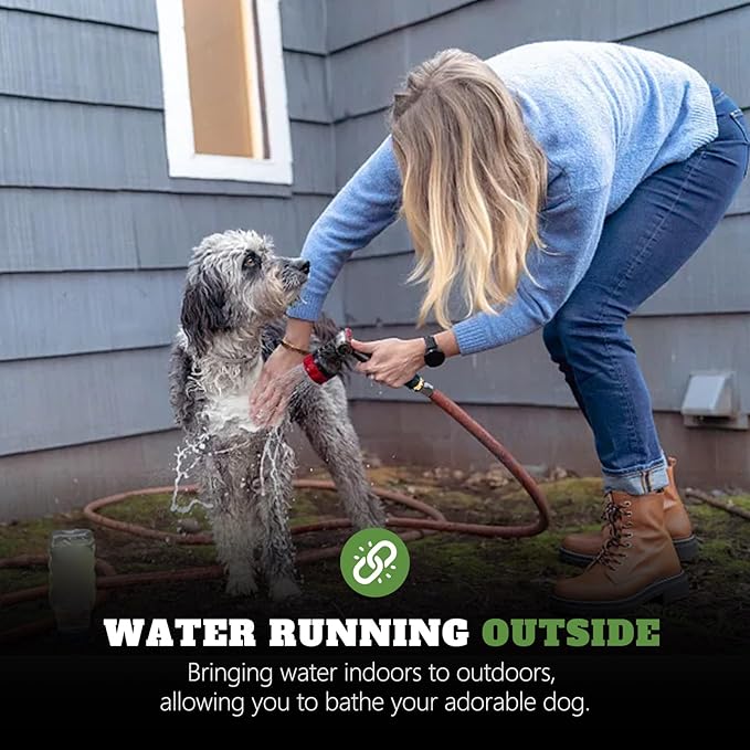 4Pcs Lead-Free Brass Garden Hose to Shower Hose Adapter, G1/2" Female to GHT 3/4" Male Adapter, Handshower Adapter (Pack of 2)