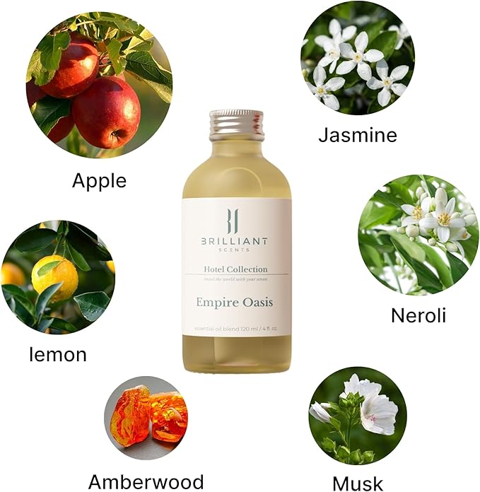 Brilliant Scents Diffuser Oil Refill, Inspired by Caesars Palace, Hotel Series Aroma Scents, Essential Oils Set for Home, Fragrance Oil for Candle Making, Home, 50 ML, Empire Oasis
