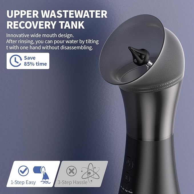 Upgraded Ear Wax Removal Kit, 4-Mode Electric Ear Cleaner - IPX7 Waterproof, Earwax Cleaning Kit with Water Temperature Sensor, 2in1 Waste Tank Design for Home Use