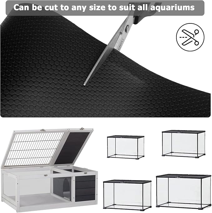 120 Gallon Reptile Terrarium Tank Mat Liner, 24 inch Wide Bearded Dragon Flooring Substrate for 4x2x2 Reptile Enclosure Liners Mat, Reptile Carpet Bedding for Leopard Gecko,Lizard, Black