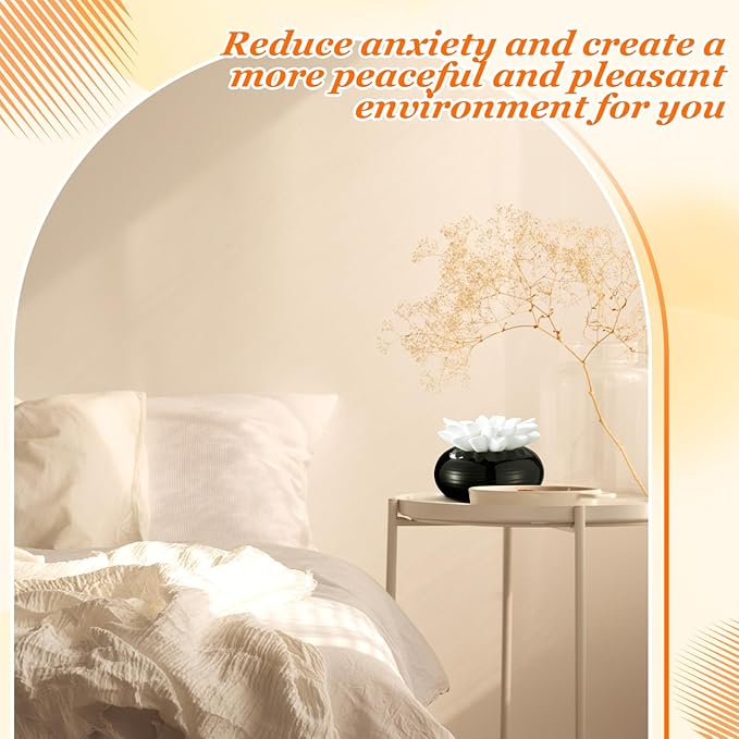 Honeydak 1 Pcs Flower Passive Essential Oil Diffuser Stone White Ceramic Porcelain Floral Diffuser with Container Non Electric Handmade Decorative Tabletops Home Decoration Christmas (Daisy Flowers)