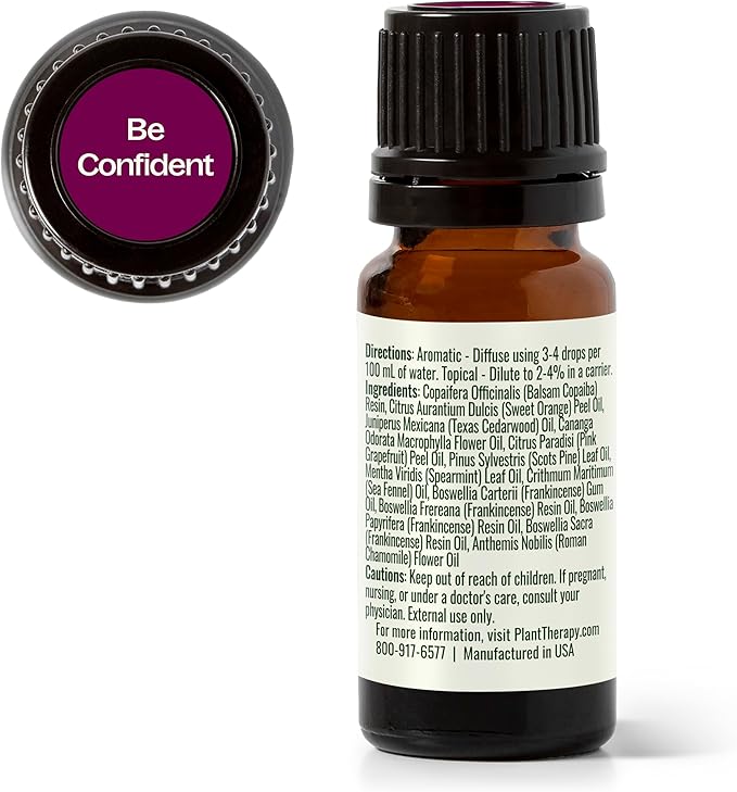 Plant Therapy Be Confident Essential Oil Blend 10 mL (1/3 oz) 100% Pure, Undiluted, Natural Aromatherapy