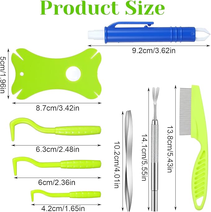 Tick Removal Tool For Dogs 8 In 1 With Storage Box Flea Comb Kit With Tweezers Stainless Steel Tick Tweezers Dog Grooming Combs Cat Comb For Removing Tangles And Knots For Dogs Cats Tick Flea Comb