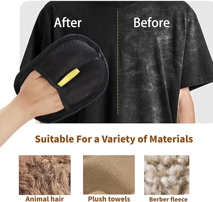 3-Pack Pet Hair Remover Brushing Gloves – Remove Fur from Clothing, Furniture, Car Seats, Bedding & Upholstery