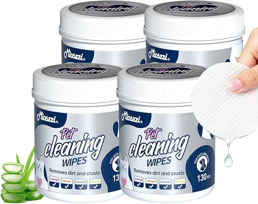 MIOSSZI 520 PCS Pet Eye Wipes for Dogs & Cats Tear Stain Remover Wipes for Dog Eyes Wipes Gently Remove Tear Stain, Debris, Discharge Hypoallergenic Cat Eye Wipes Pet Cleaning for Eyes Grooming Wipes