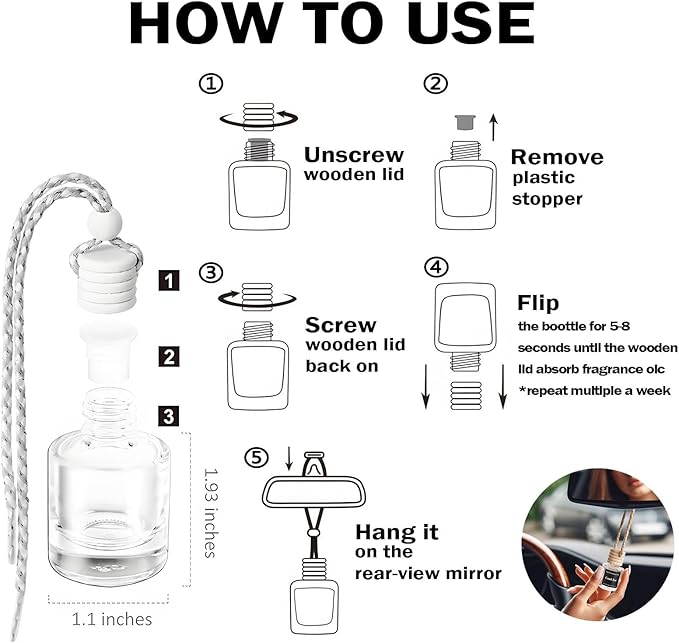 C Classy Car Air Freshener Hanging 4 Pack, Essential Oil Diffuser for C ar, Hotel Scent Air Freshener, Long-Lasting Fragrance, C ar Fresheners for Women&Men, Made in USA