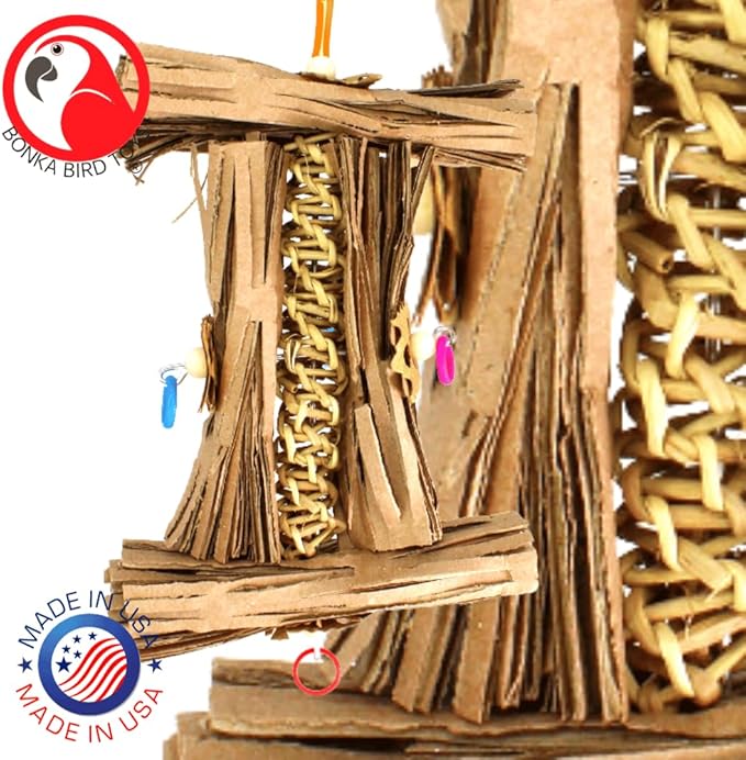 1547 Natural Helix Bonka Bird Toys Cardboard Shredder Vine Parrot Parrotlet Conure Cockatiel Beak