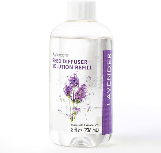SpaRoom Reed Diffuser Oil Refill – Lavender Scent, 8oz Bottle for Home Fragrance, Calming and Relaxing Blend for Bedroom, Bathroom, or Office, Long Lasting Air Freshener, Aromatherapy Use