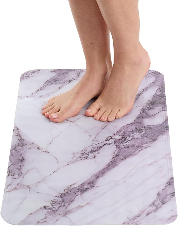 ENKOSI Non Slip Bath Mat for Tub and Shower Floors – Anti Slip Shower Mat with Strong Grip – Soft, Safe, and Unique Marble Print Bathroom Shower Mat for Inside Bathtub and Stalls (28x16 Marble Gray)