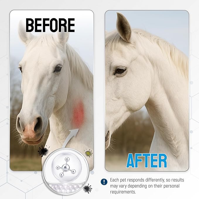 Horse Wound Care Spray with Silver – Wounds, Scratches, Cuts, Abrasions, Itching, Hot Spots, Skin Irritation – First Aid Solution and Breeds – 4 Oz