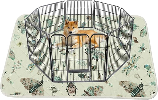 IEUUMLER Washable Pee Pads for Dogs, 1 Pack Insect Pattern Reusable Waterproof Puppy Potty Pads, Non-Slip Absorbent Pet Training Pads for Playpen Crate Bed EU014